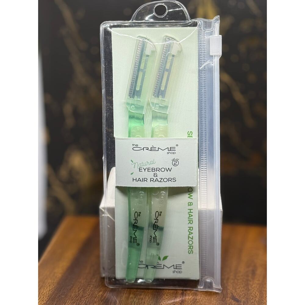 The Crème Shop Natural Eyebrow & Hair Razors Set of 2 | Facial Dermaplaning Tool